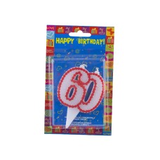 Свічка ювілейна 60 з кольоровою оправою (10) (12)