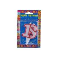 Свічка ювілейна 18 з кольоровою оправою (12)