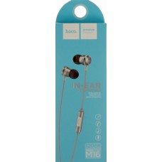 Навушники вакуумні металеві HOCO Ling Sound M16 silver мікрофон  