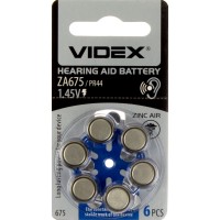Батарейка Videx ZA675/PR44/6bl для слухового апарату (6) (60)