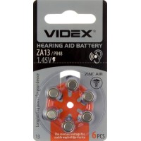 Батарейка Videx ZA13/PR48 6 bl для слухового аппарата (6) (60) (6) (60)