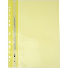 Папка-швидкозшивач Economix A4, з прозорим верхом, з перфорацією, глянцева, жовта (10) (300) E31510-85
