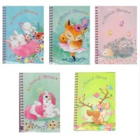 Блокнот на пружине А6 картонная обложка 48 листов клетка Economix Animal Story ассорти E20319-96