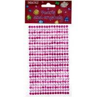 Жемчужины и стразы самоклеющиеся Розовые и вишневые MX61605-04