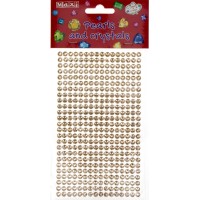 Перлини і стрази самоклеючі Золоті MX61605-06