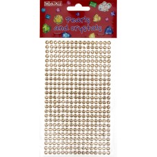 Перлини і стрази самоклеючі Золоті MX61605-06