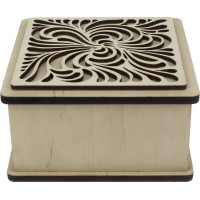 Коробка з різною кришкою Візерунок 1 12х12х5см фанера