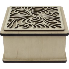 Коробка з різною кришкою Візерунок 1 12х12х5см фанера