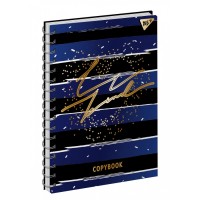 Блокнот на пружині A6 64 аркуші лінія ламінований софт-тач фольга золото Yes Stars 7 БЦ 151622  