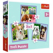  Пазлы Trefl 3в1 Милые собачки