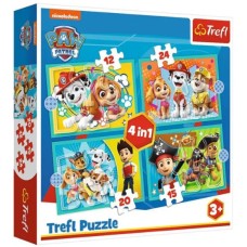  Пазлы Trefl 4в1 Счастливая команда. Щенячий патруль