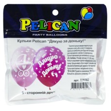  Набор шариков воздушных латексных 12/30см Спасибо за дочку! 10 шт Pelican (1) №828002