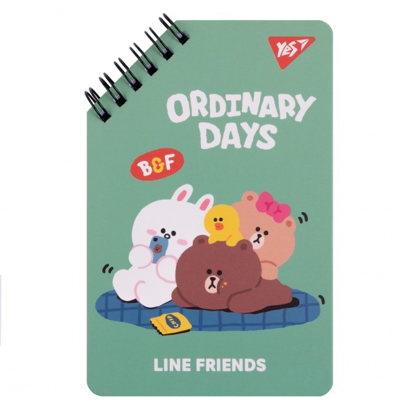 Блокнот пруж. А6 60арк. лін. Line Friends Ordinary days №151757/Yes/(1)