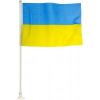 Прапор Україна з паличкою на присосці 14х21 см (20) (100) (400) №006/780005/780010  