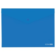 Папка-конверт Economix А5 на кнопці прозора синя (12) (192) E31316-02