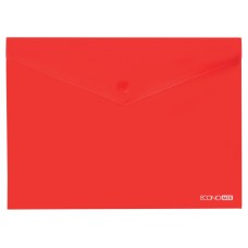 Папка-конверт "Economix" №E31316-03 А5 на кнопці прозор. червона(12)(192)
