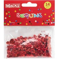 Паєтки "Maxi" 14г, 6мм, червоні №MX61711