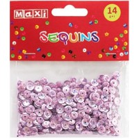 Паєтки "Maxi" 14г, 6мм, рожеві №MX61712