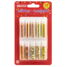 Блискітки "Maxi" 6кольор. + конфетті для декорування №MX61728(24)