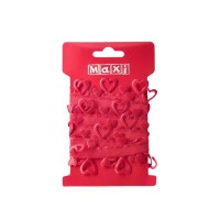 Стрічка декор. 1м з серцями,червона №BJ21-05014