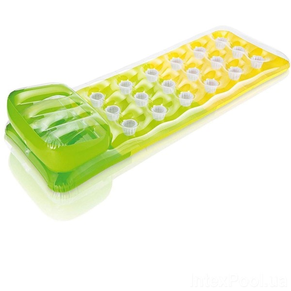 Надувний матрац 58890 188х71см стакани 18 шт., 3 кольори, ремкомплект, в коробці 23х20,5х7,5см