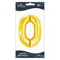 Шарик воздушный фольгированный  Цифра-0 80 см золото (1) 830810 Pelican
