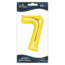 Кулька повітряна фольгована Цифра-7 80 см золото (1) 830817 Pelican