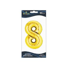 Кулька повітряна фольгована Цифра-8 80 см золото (1) 830818 Pelican