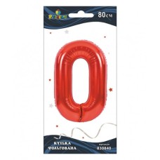 Кулька повітряна фольгована Цифра-0 80 см червона (1) 830840 Pelican