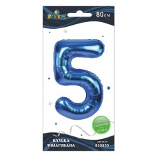 Кулька повітряна фольгована Цифра-5 80 см синя (1) (5) (20) 830855 Pelican
