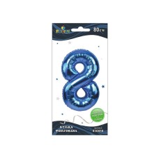 Кулька повітряна фольгована Цифра-8 80 см синя (1) (5) (20) 830858 Pelican