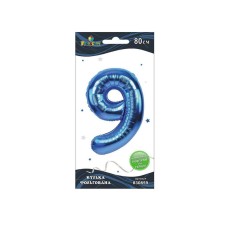 Кулька повітряна фольгована Цифра-9 80 см синя (1) (5) (20) 830859 Pelican
