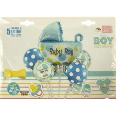 Набір кульок повітряних фольгованих Baby Boy (коляска)  5 шт (10) №Т-068  
