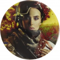 Значок 75 мм металевий Україночка  