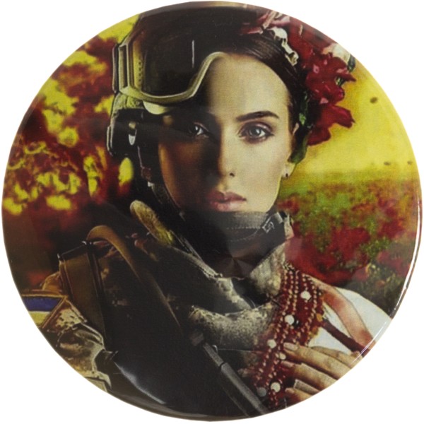  Значок 75 мм металлический Украиночка