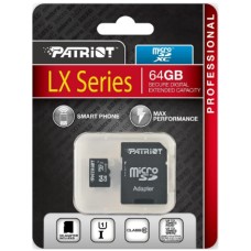 Карта пам'яті 64 Gb Micro-SDHC(UHS-1) Patriot LX series adapter class10 №5581  