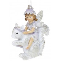 Підвіска декоративна полістоун Ельф на білку 9,5 см, лаванда з шампанню (6) (144) №707-904 Bonadi