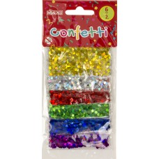  Конфетті для декорування Maxi 6 кольорів, 2 г (48) № MX62603
