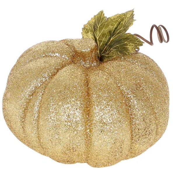  Фігурка Гарбуз 17,5 см, золотий глітер (1) (12) (48) №113-799