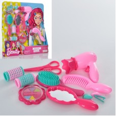 Набір перукаря: фен, гребінець, дзеркало, ножиці, бігуді, на листі 33,5х35х4см (48) №HC300B  