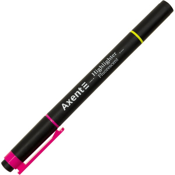  Текстмаркер Axent клиновидний Highlighter Dual 2-4 мм рожевий (12) (144) №2534-10-A