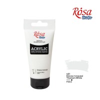 Краска акриловая Rosa Studio, 75 мл белила титановые №32241401