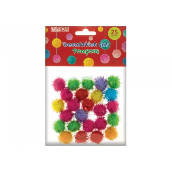Набор для декорирования Бомбоны одноцветные махнатые 20 мм MX61607-01