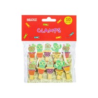 Прищіпки для декорування "Maxi" Cactus 10шт з мотузком 130мм №MX62591(20)