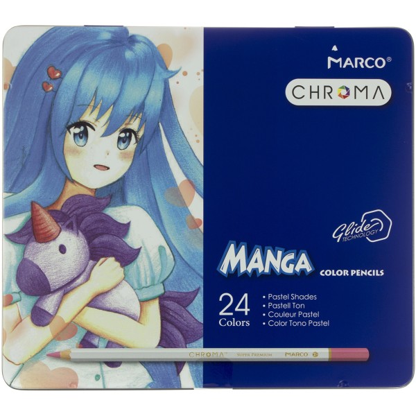 Олівці кольорові 24 кольори Marco Chroma металева коробка (6) (36) 8550-24TN/1329