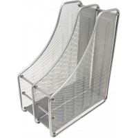 Лоток вертикальний сітка на 2 відділення металевий срібло (12) 2537-S