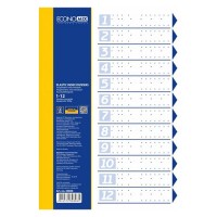  Розділювач сторінок Economix A4 пластиковий 12 кольорових розділювачів (25) №E30808