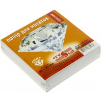 Блок для заміток клеєний 85х85мм 300 аркушів Crystal білий (40)