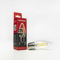 Лампа Etron Filament Power прозрачное стекло LED 1-EFP-120 C37 8 Вт 4200 K Е27 (10)
