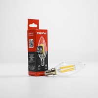 Лампа Etron Filament Power прозрачное стекло LED 1-EFP-122 C37 8 Вт 4200 K Е14 (10)